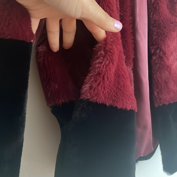 [Trina Turk] faux fur two-tone color block jacket - Picture 5 of 5